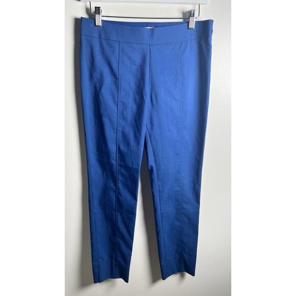 Tory Burch Blue Ankle Pants Side Zip Cotton Spandex Blend Women's Size 2 NWOT - Picture 1 of 9